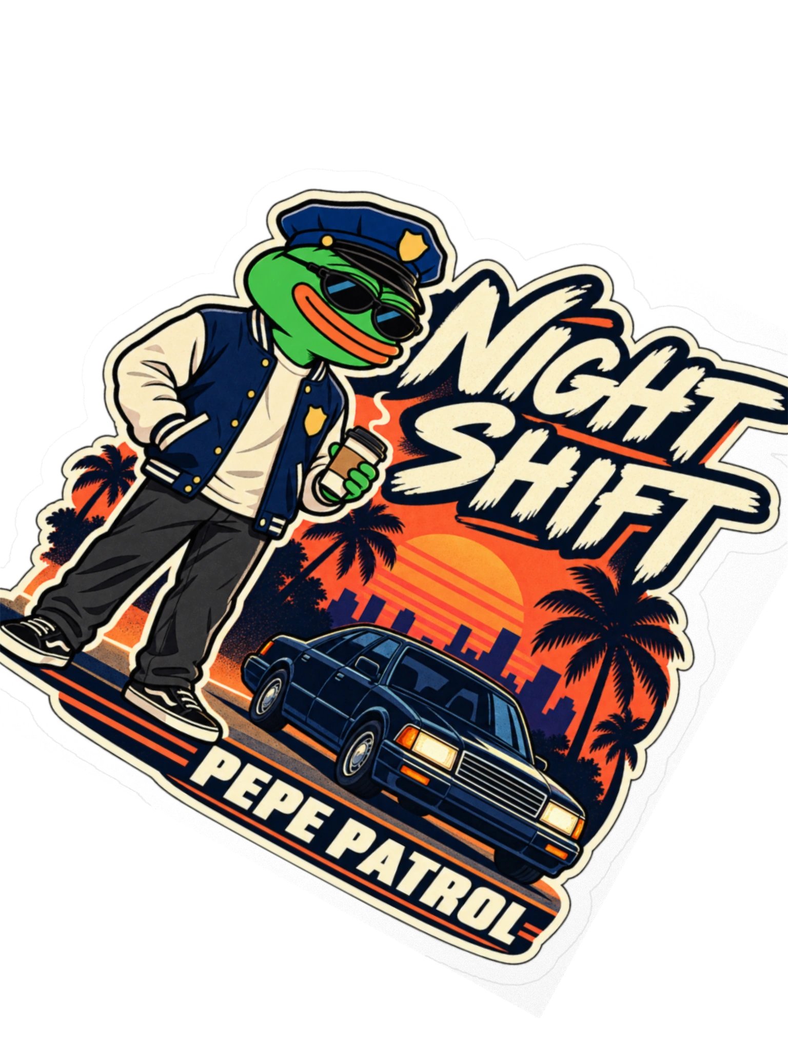 Night Shift Varsity Art Sticker product image (2)