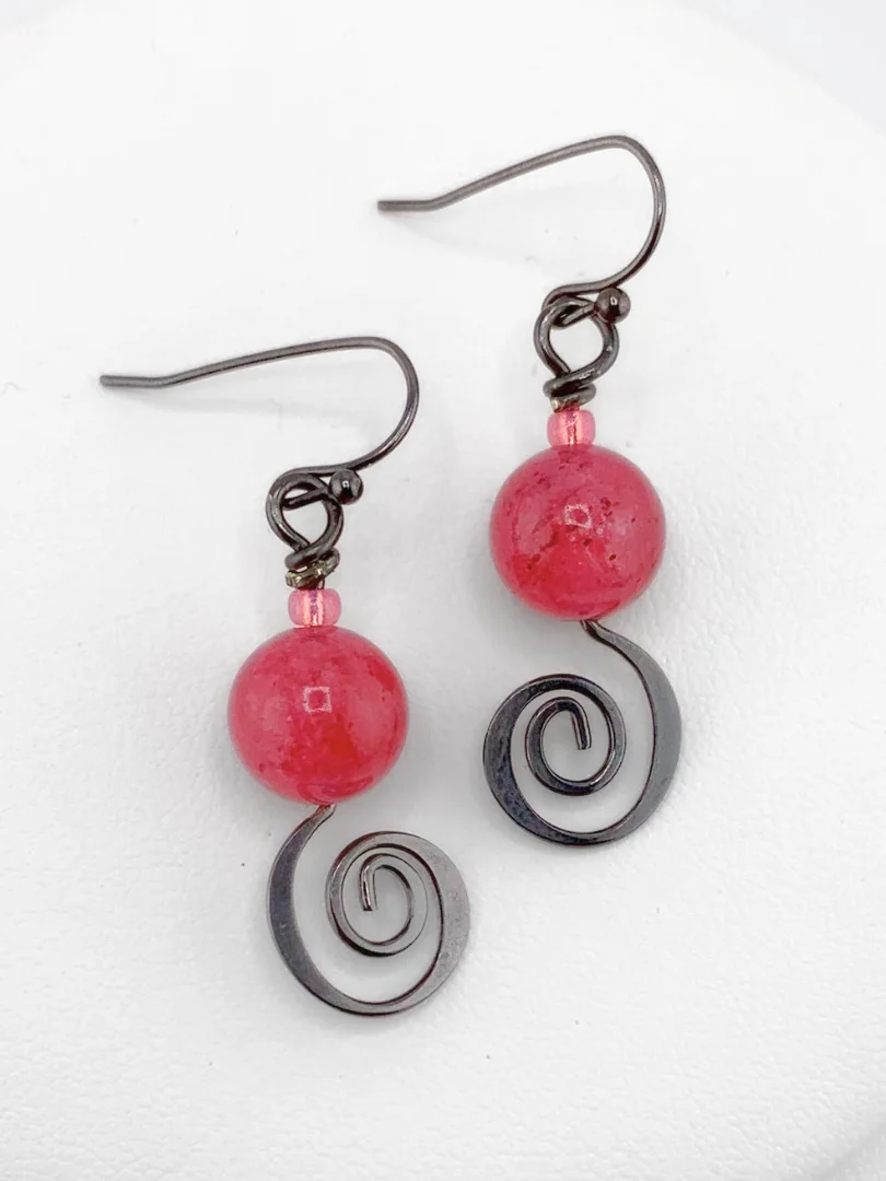 Pink Cats Eye Donut Necklace and Earrings Set product image (3)