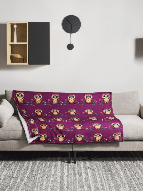 Owl Grid Throw Blanket product image (2)