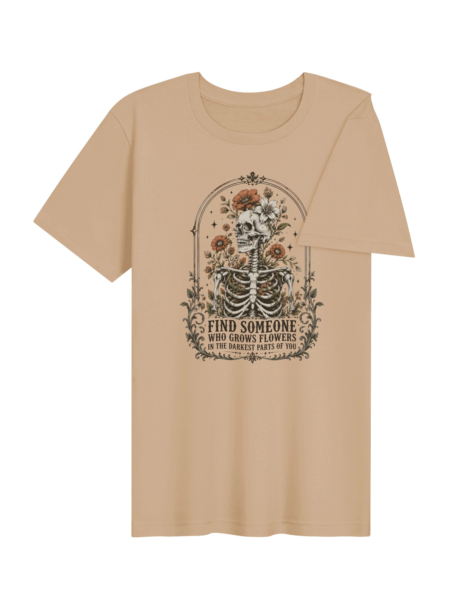 Find Someone Who Grows Flowers T-Shirt | Gothic Skeleton Floral Tee product image (16)