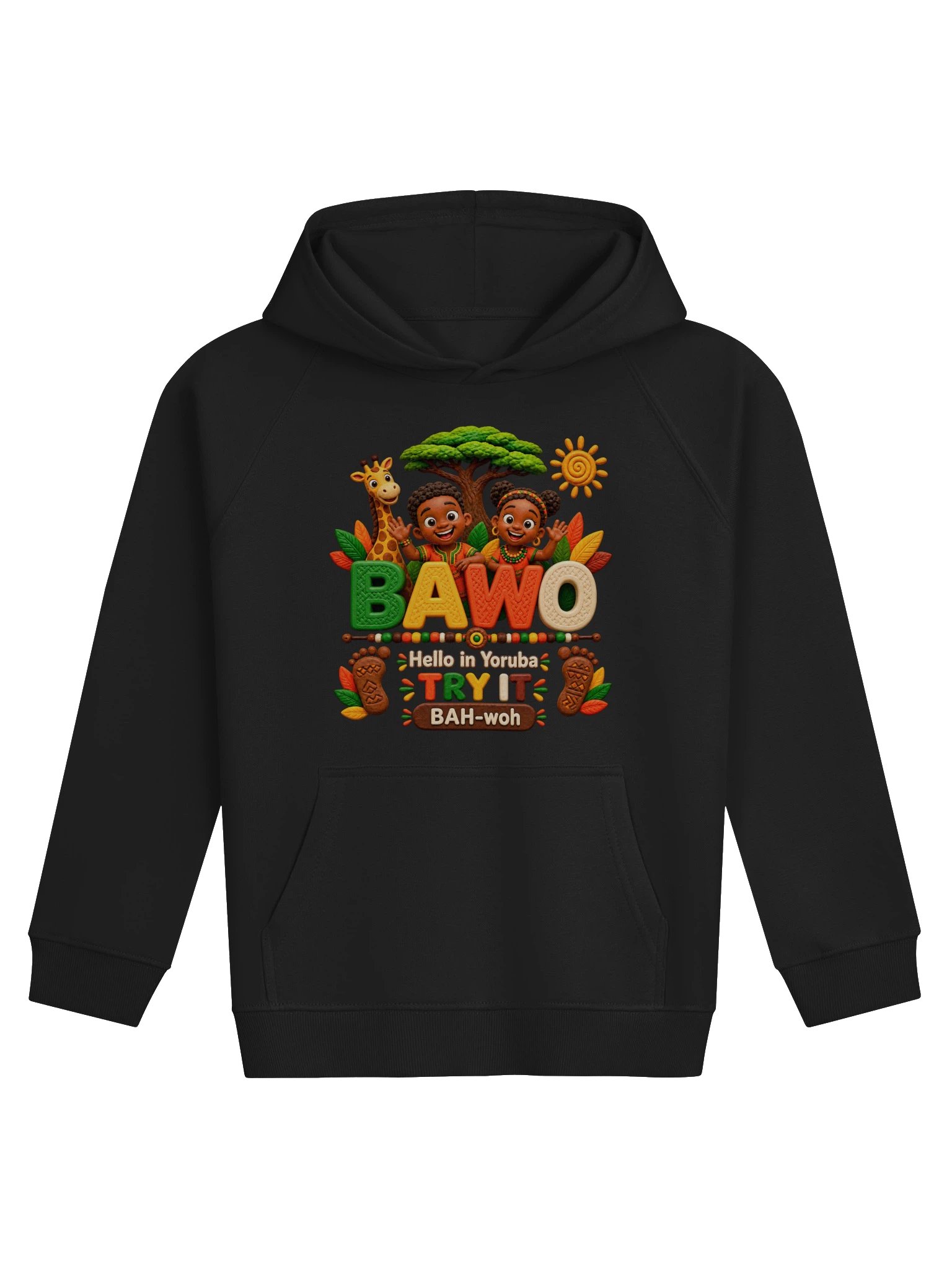 Lil Ubuntu Kids Safari — BAWO Yoruba Kids Hoodie product image (1)