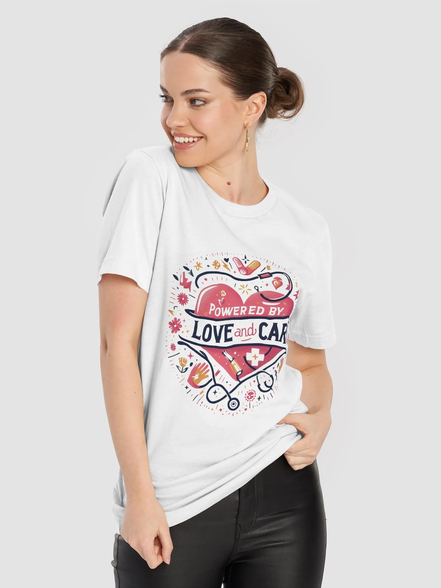 love and care heart shape design t-shirt product image (8)
