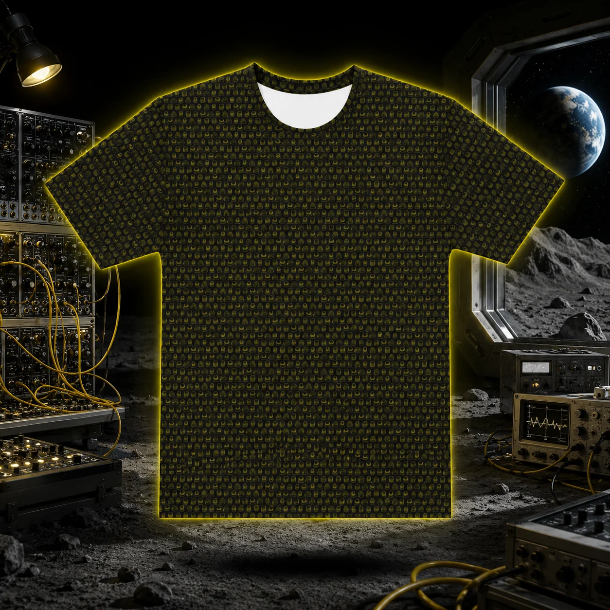 Synthesis Icons T-Shirt - (7 Iconic Synth Knobs) CITRINE product image (4)