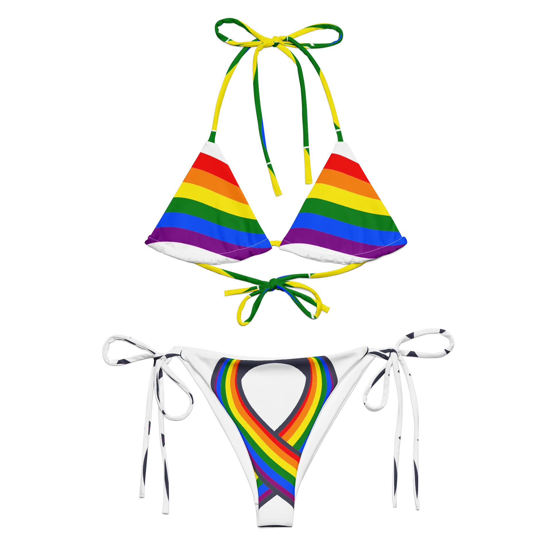 Rainbow Wave Stripe String Bikini product image (9)