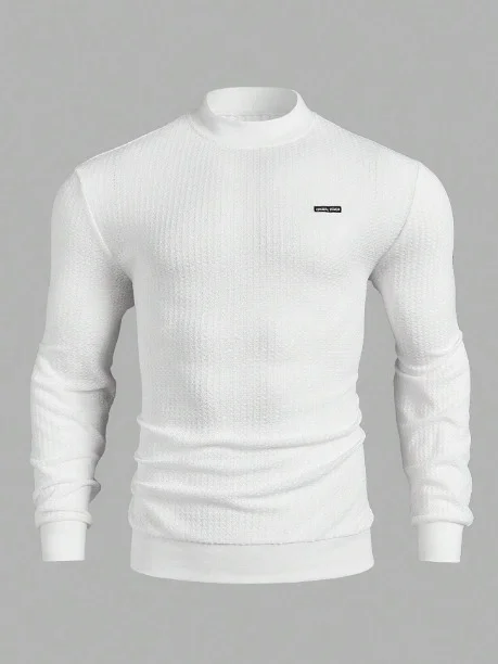 Manfinity RelaxMax Men's Casual Pullover Long Sleeve Sweatshirt With Stand Collar product image (2)