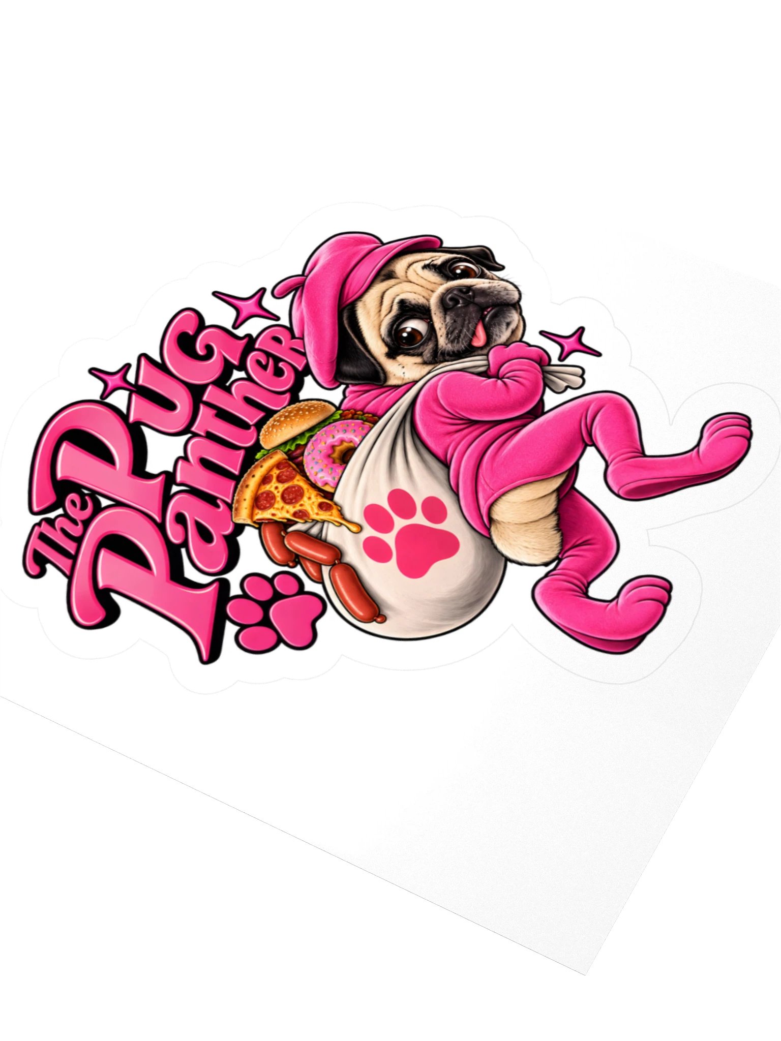 The Pug Panther Kiss Cut Sticker product image (3)