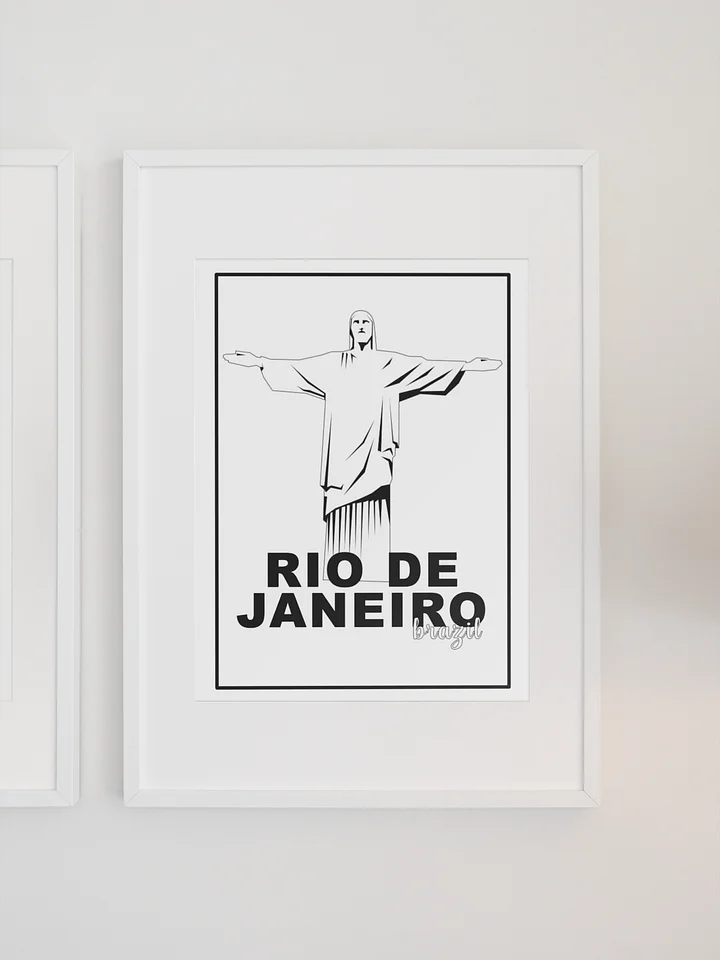 Christ the Redeemer Statue Poster, Iconic Rio de Janeiro Brazil Landmark, Black & White Minimalist Art, Travel Wall Decor, Souvenir product image (1)