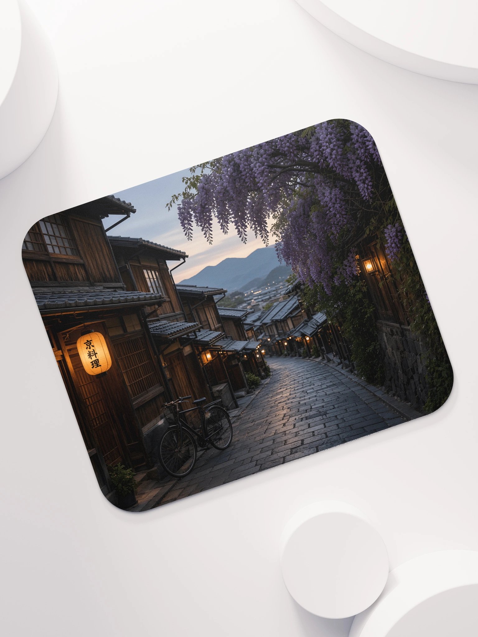 Traditional Japanese Street Wisteria Evening Classic Mouse Pad product image (7)