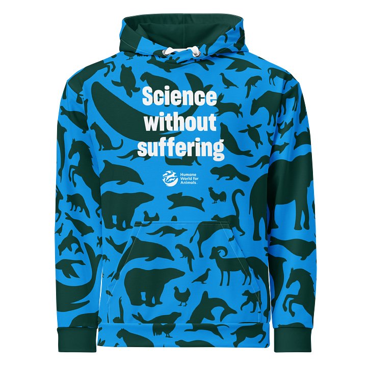 Science without suffering Hoodie - Green on blue product image (1)