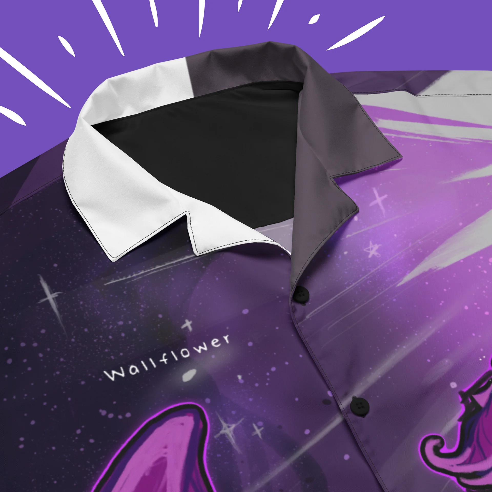 Asexual Subtle Pride Dragon Button Up Shirt product image (6)