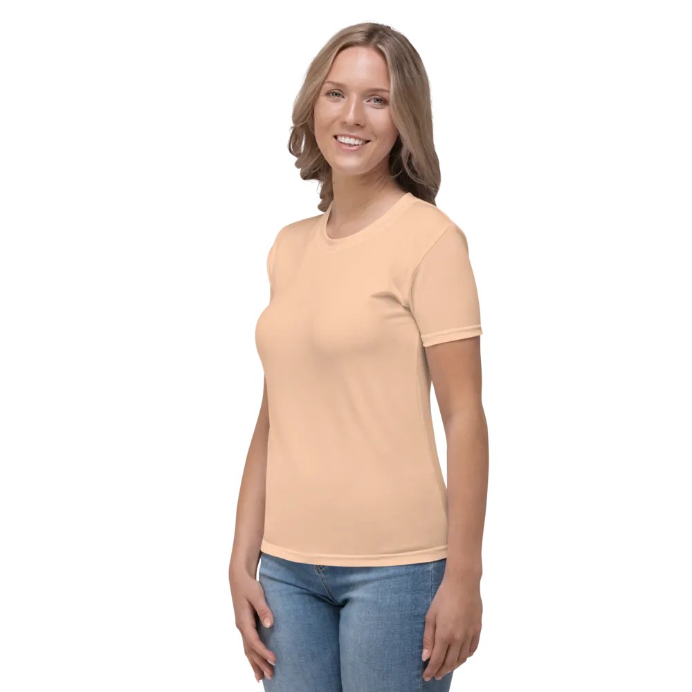 Women's Crew Neck Peach T-Shirt product image (3)