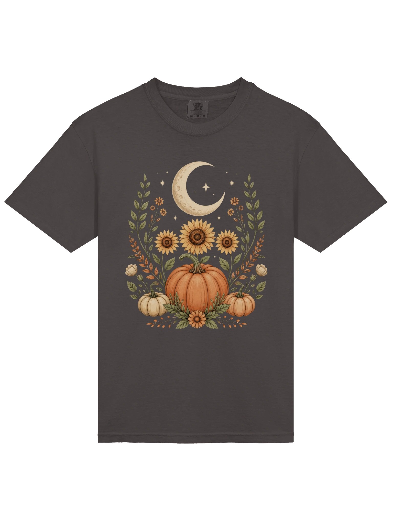 Autumn Moon & Pumpkin Garden Comfort Colors T-Shirt TTS - Pepper product image (8)