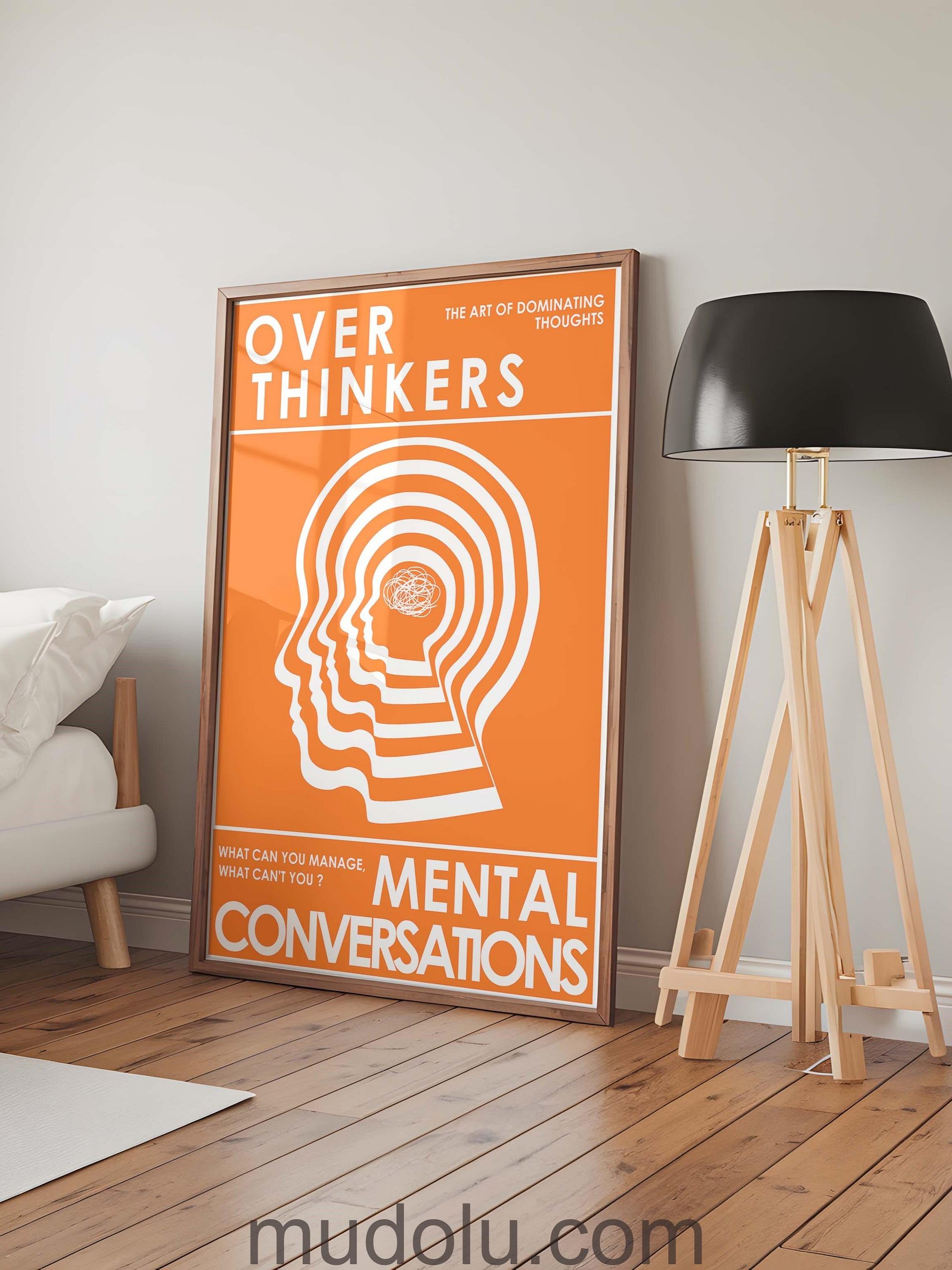 OverThinkers Wall art Poster Orange White product image (9)