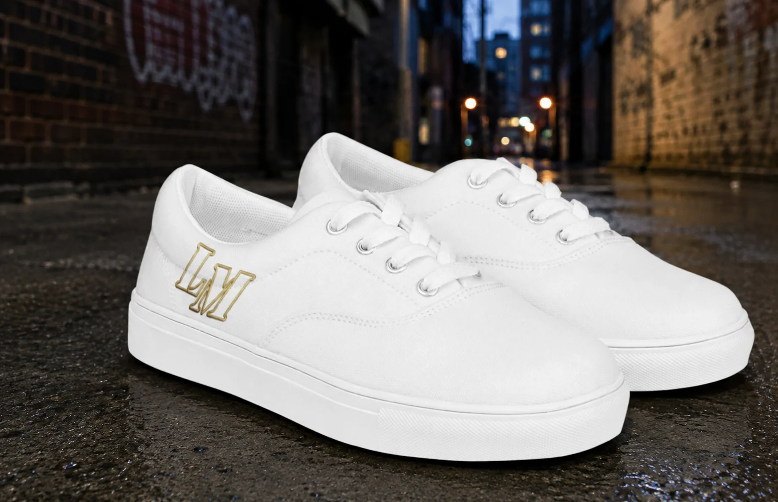 LM Origin™ Bone White Sneakers | Women's Canvas Shoes product image (1)