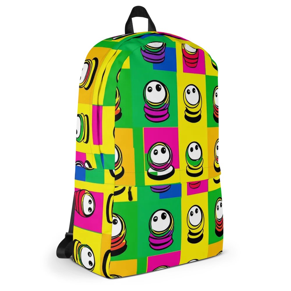 Whimsical Character Grid All-Over Print Backpack product image (11)