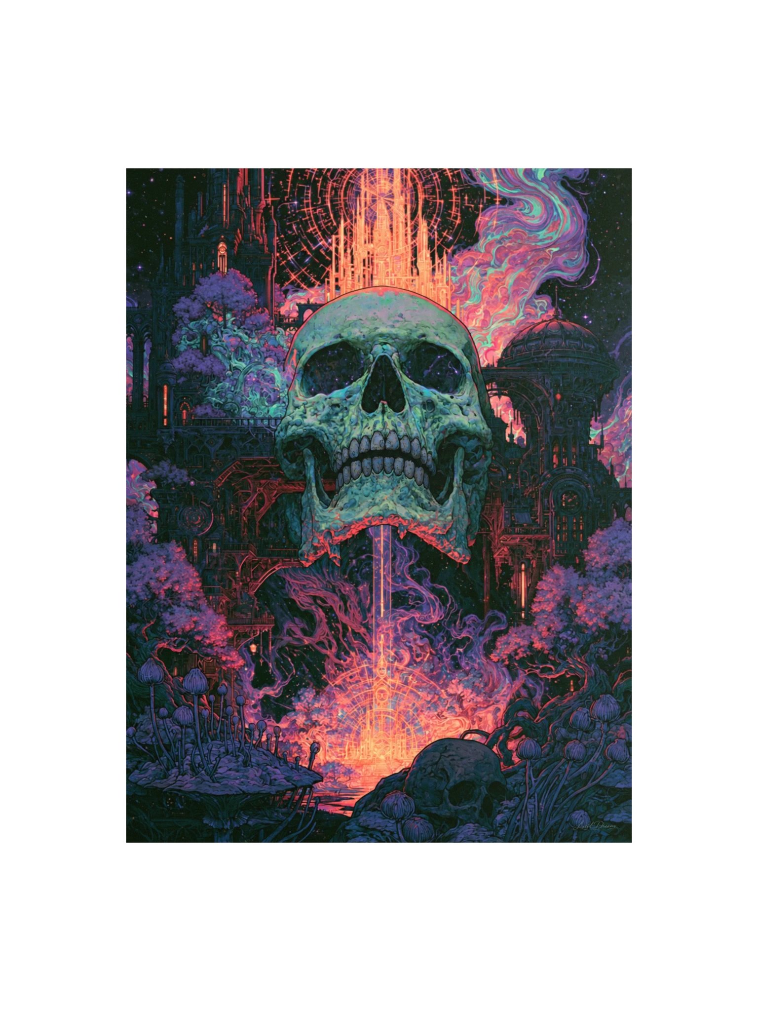 Psychedelic Skull Art Print — Astral Cathedral Skull product image (5)