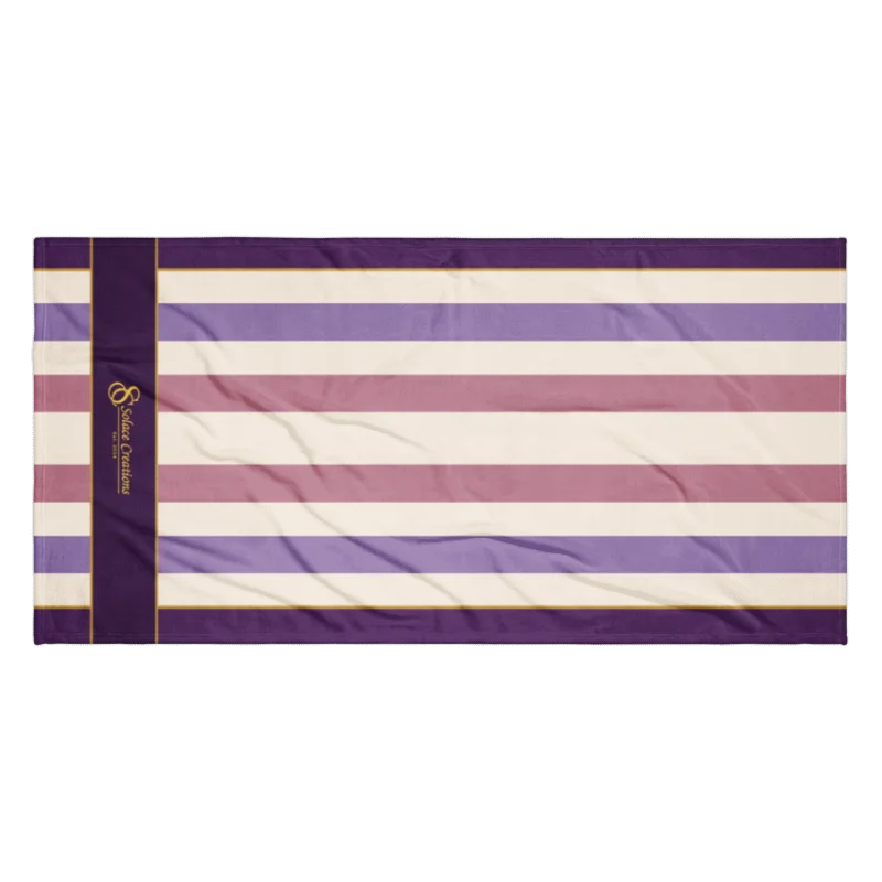 Solace Signature Purple Stripe Bath Towel product image (3)