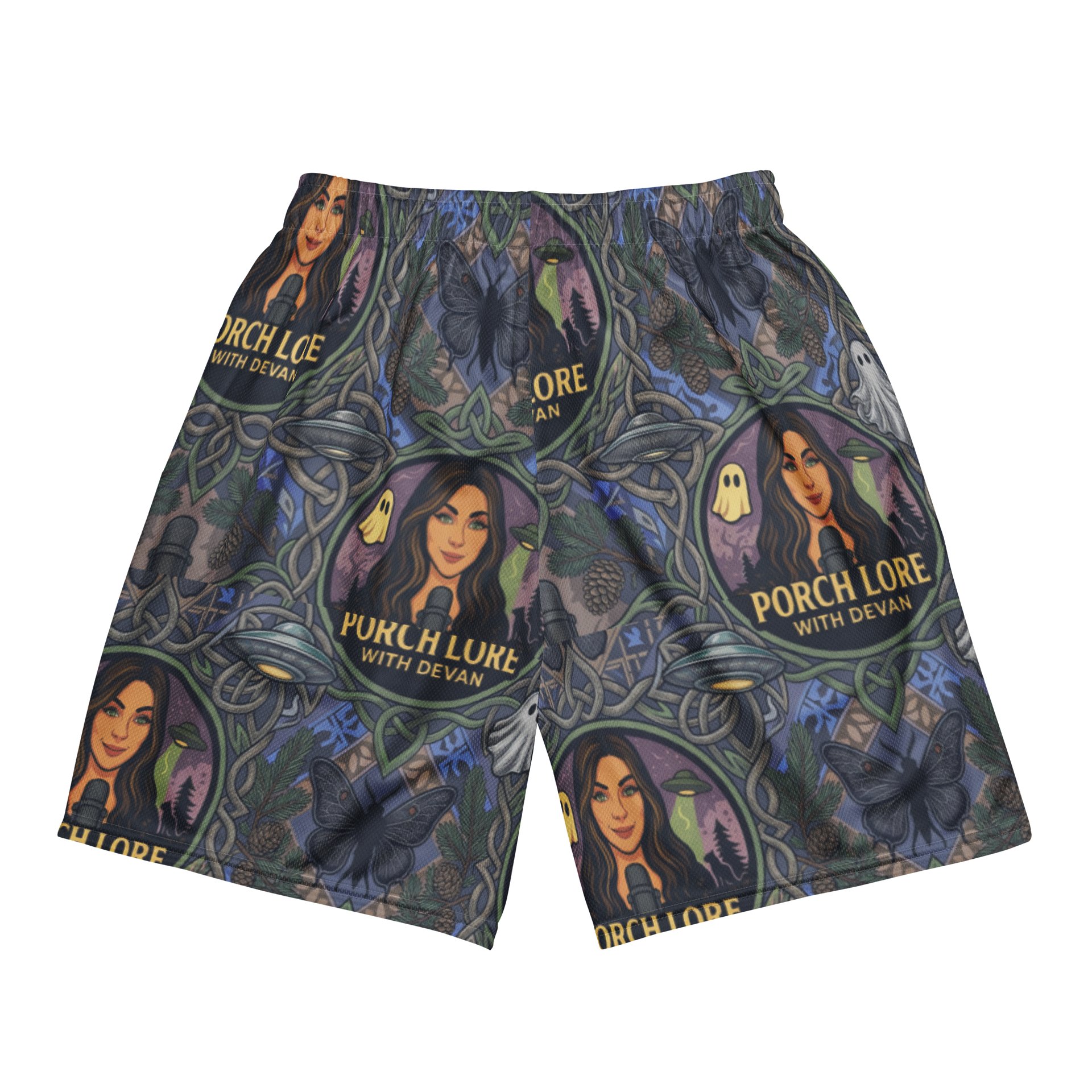 PORCH LORE DEVAN PERIWINKLE MOTH UNISEX SHORTS product image (6)