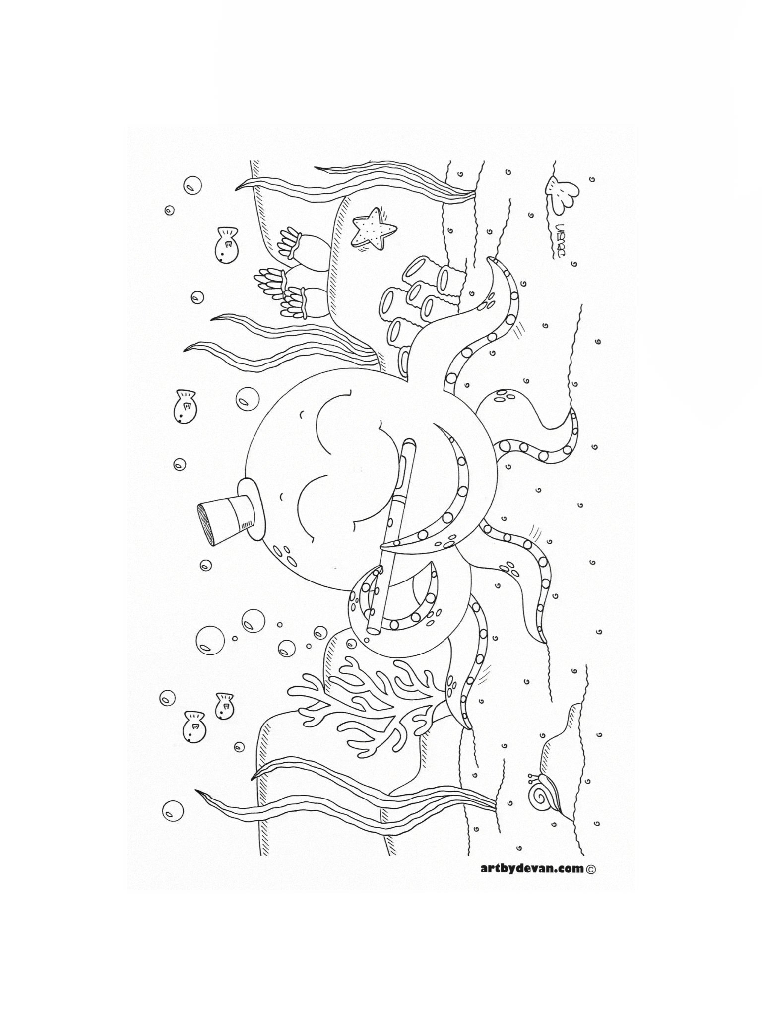 Color Your Own Art: Tentacle Tidal Tunes product image (4)