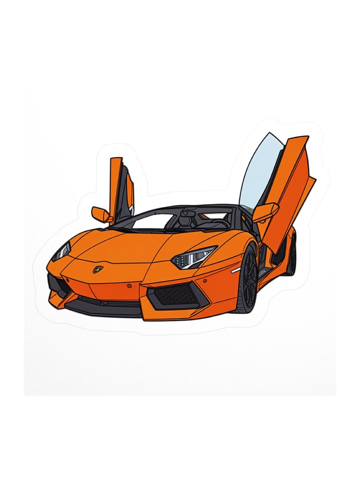 Orange Lamborghini Aventador Sticker (Retro, Sketch, Silhouette) product image (3)