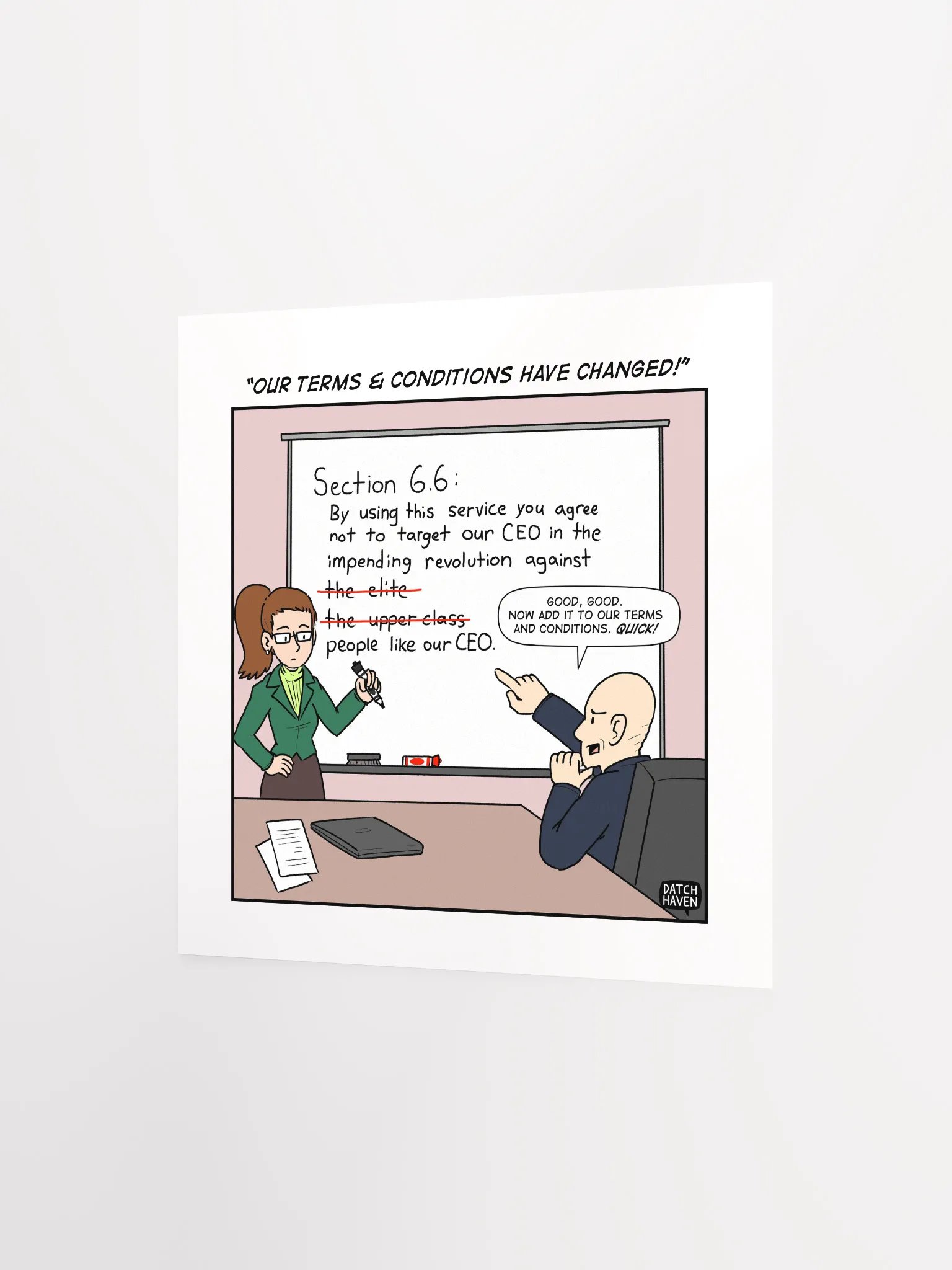"Our terms & conditions have changed!" poster (10″×10″) product image (2)