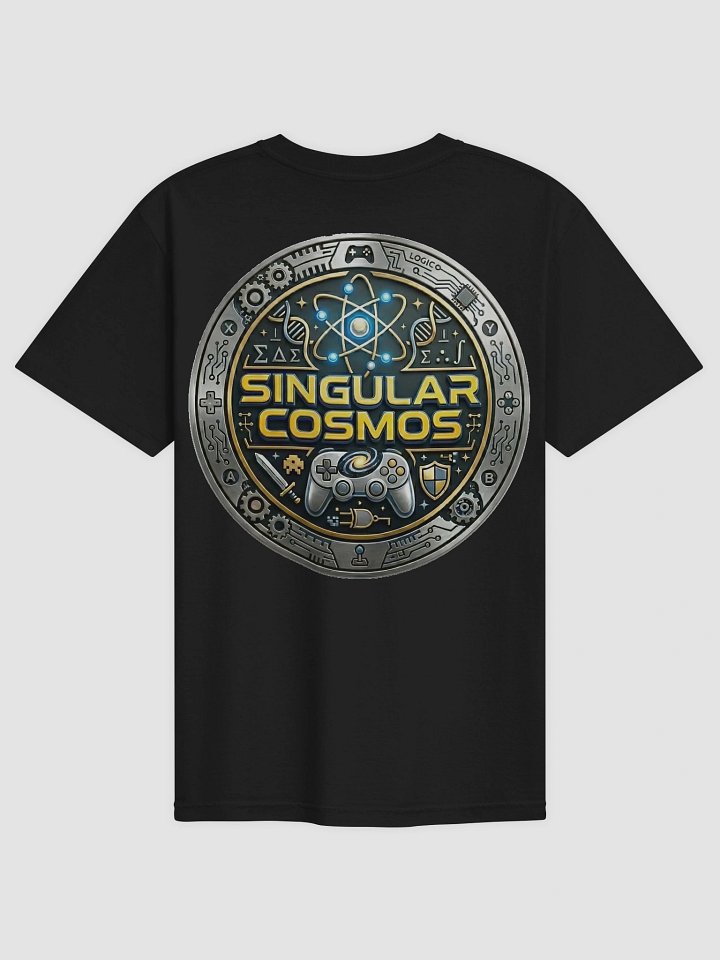 Singular Cosmos Dual Front & Back Gamer Logo Black Cotton T-Shirt product image (2)