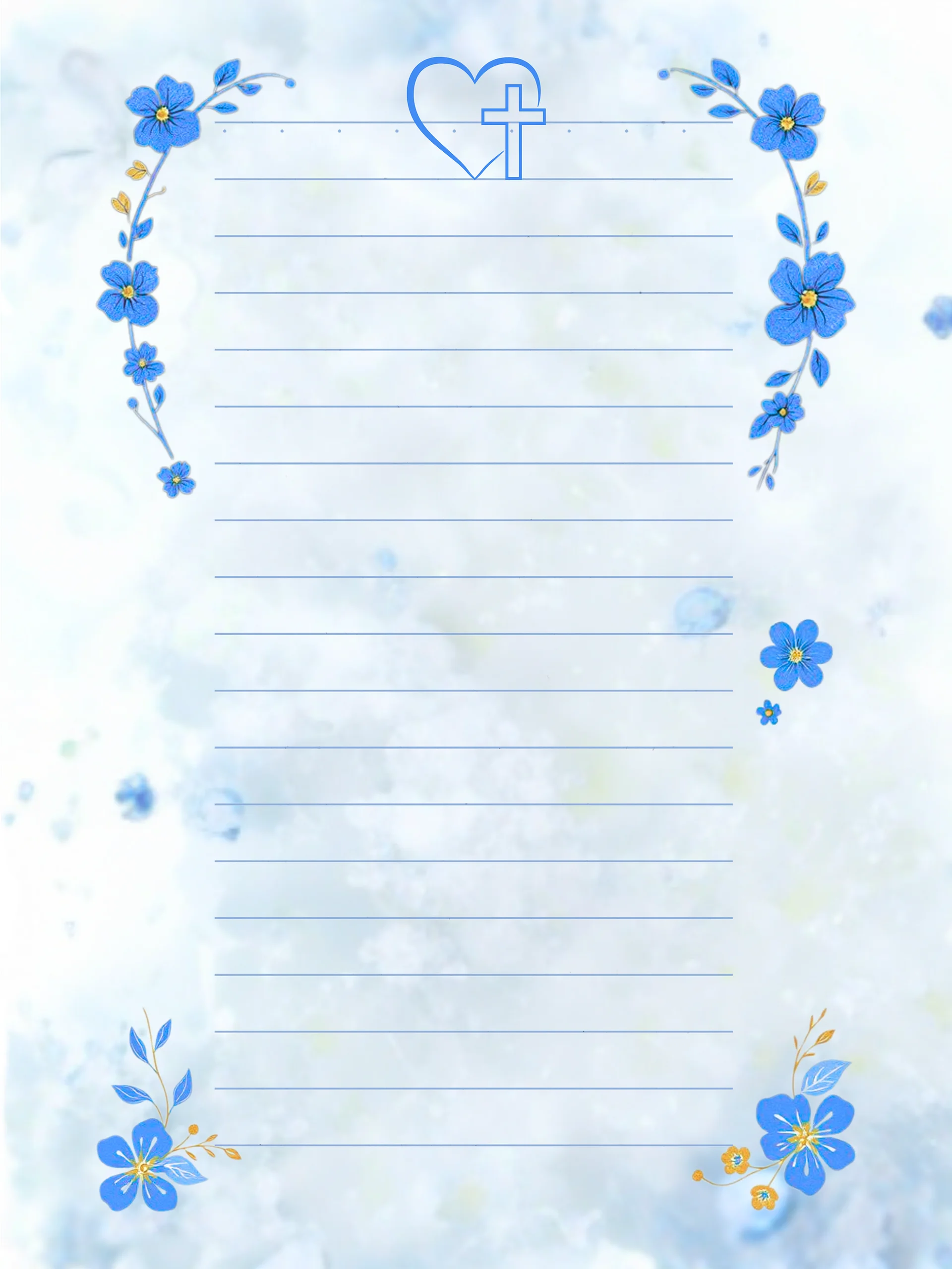 Blue Floral Christian Stationery Set (7 Designs) product image (5)