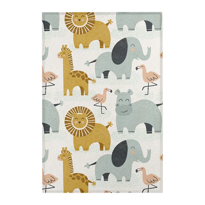 Retro Jungle Animals Area Rug product image (1)