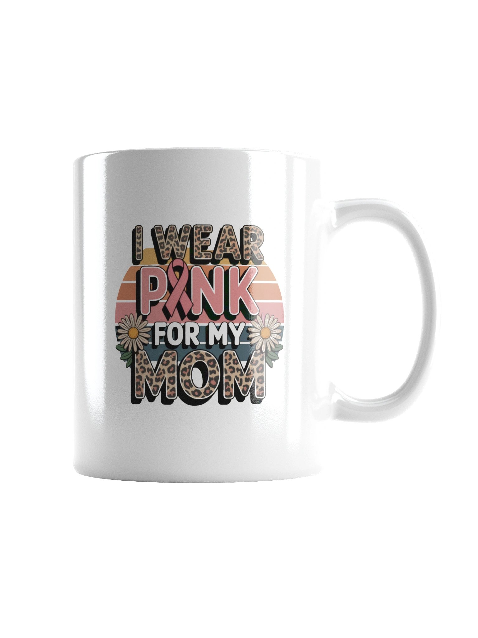 Pink Ribbon Leopard Print Breast Cancer Awareness Mug product image (4)