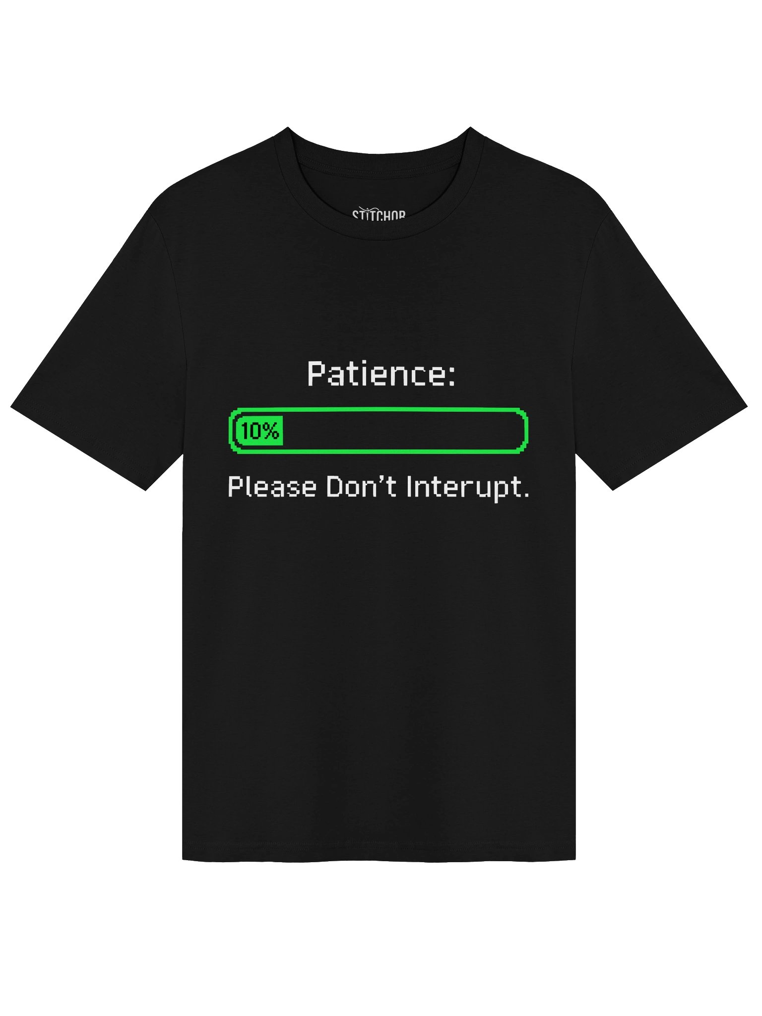 Patience Loading 10% – Funny Introvert Humor - Dark Colors - Unisex Organic T-Shirt product image (4)