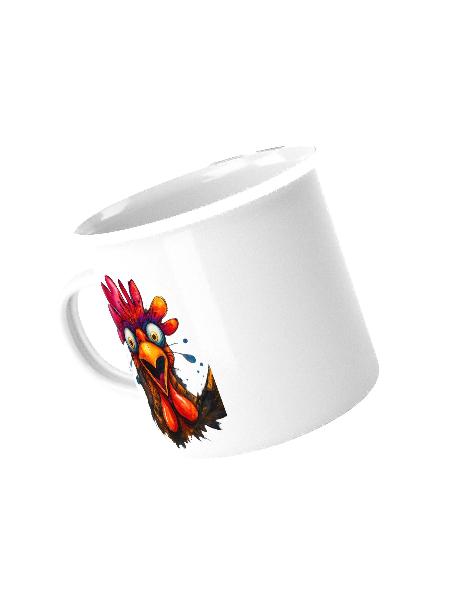 Colorful Rooster Heads Enamel Mug product image (4)