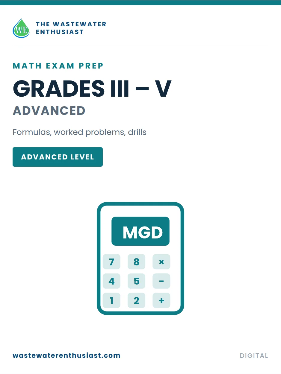 Grades III - V Wastewater Math Exam Prep (Advanced) product image (1)