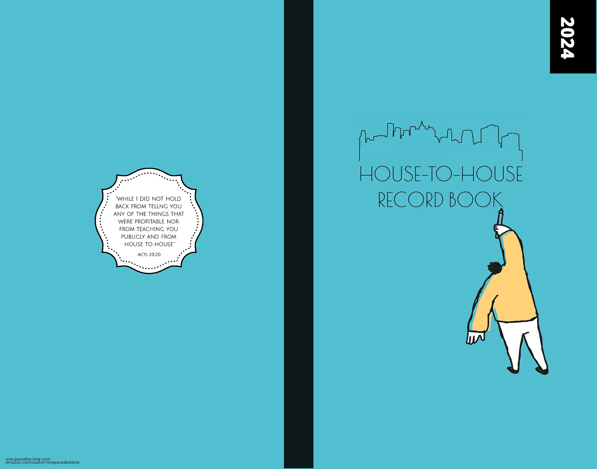 2024 House-to-House Record Book | Big Guy Writing | Turquoise product image (1)