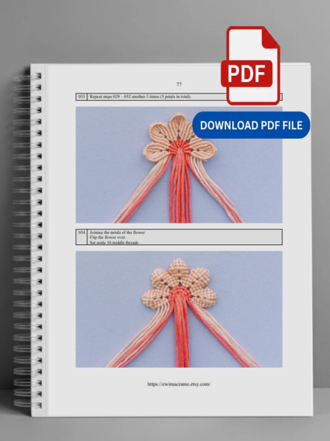 Micro Macrame Cherry Blossom – Photo Tutorial product image (5)