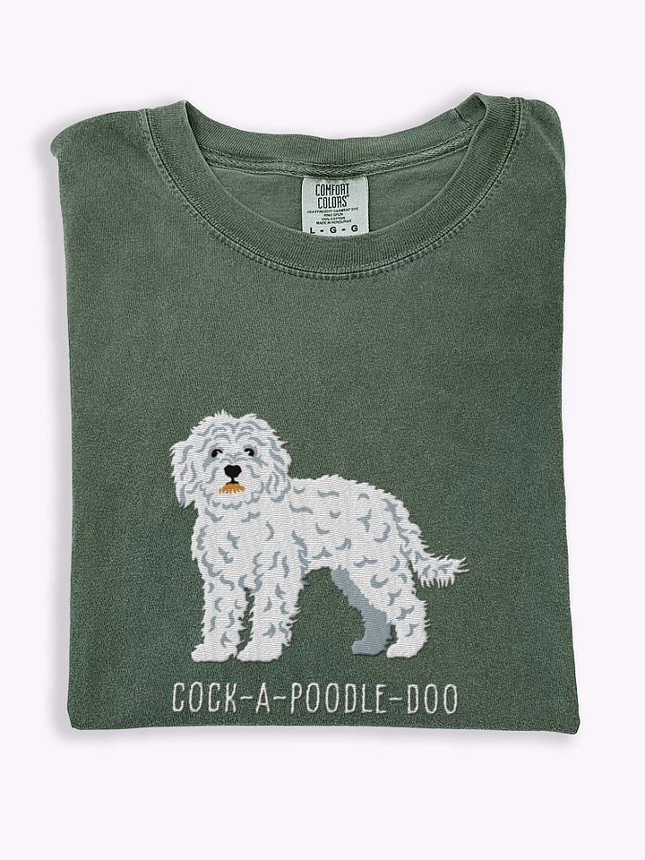 Cock-A-Poodle-Doo T-Shirt(Embroidered) of a Cockapoo(White) product image (1)