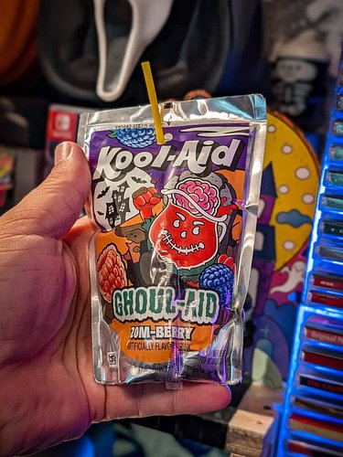 @koolaid Ghoul-Aid is only second in seasonal sweetness to Ecto-Cooler. We picked a bunch up at Sam's Club and it won't last ...