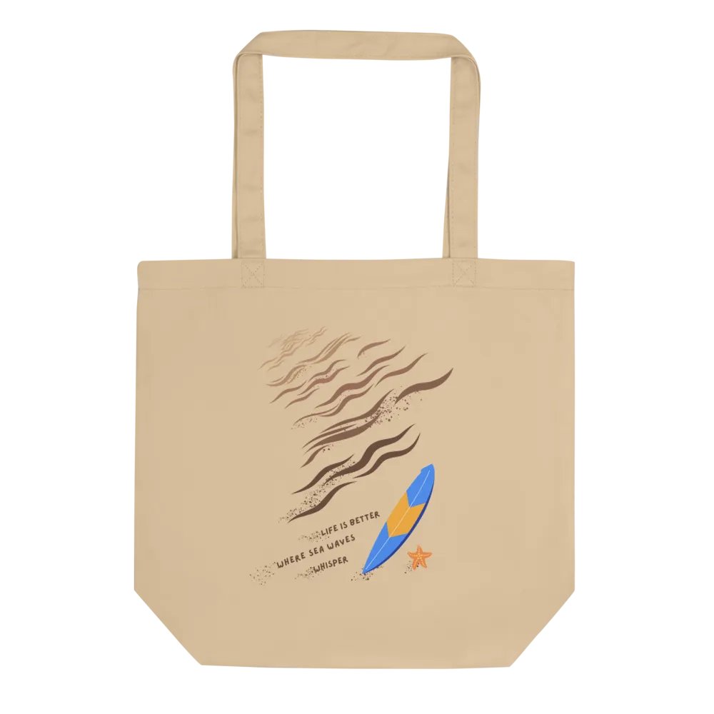 Life Is Better Where Sea Waves Whisper Eco-Friendly Tote Bag ( Side -Beach- ) product image (1)