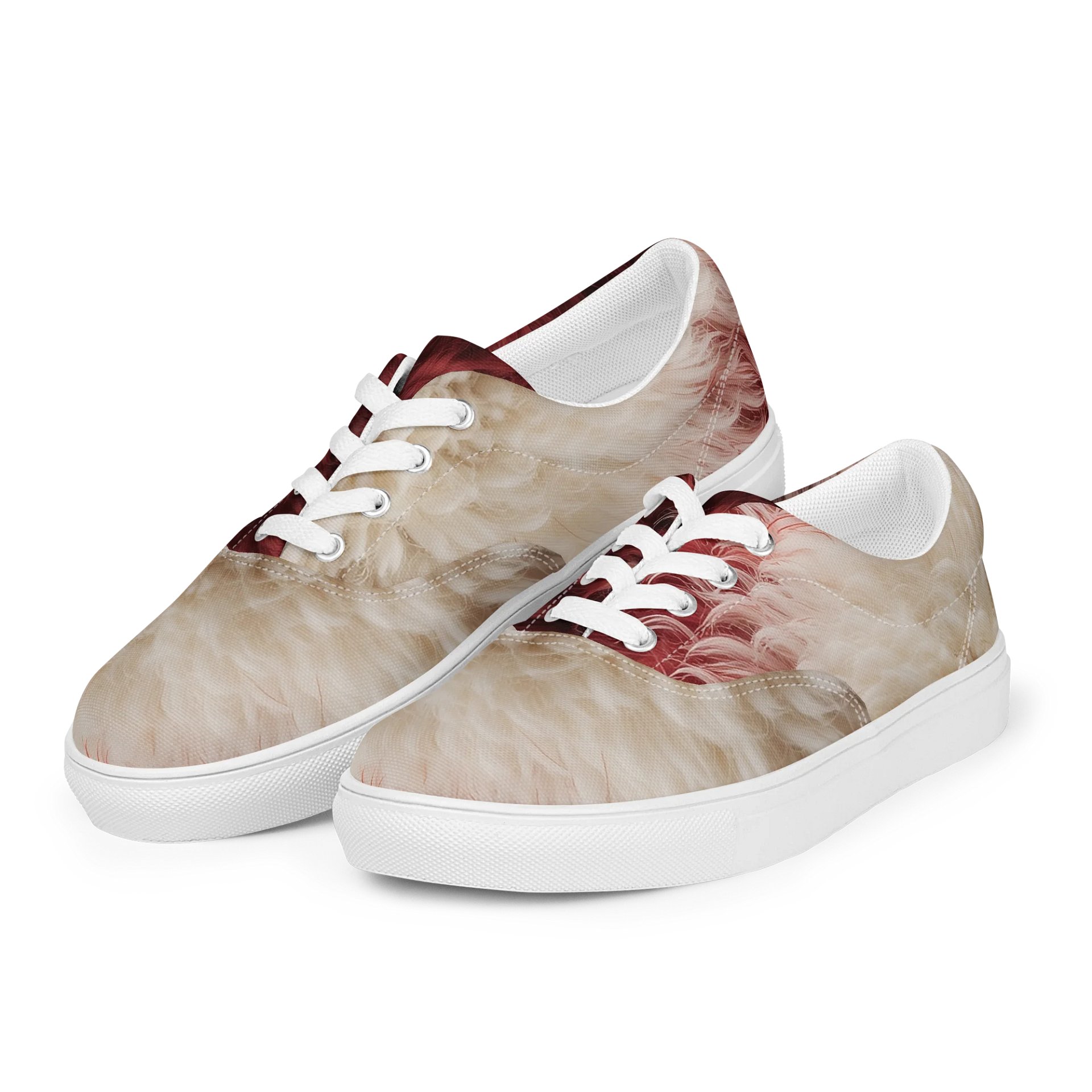Crimson Fluff Lace-Up Canvas Shoes product image (4)