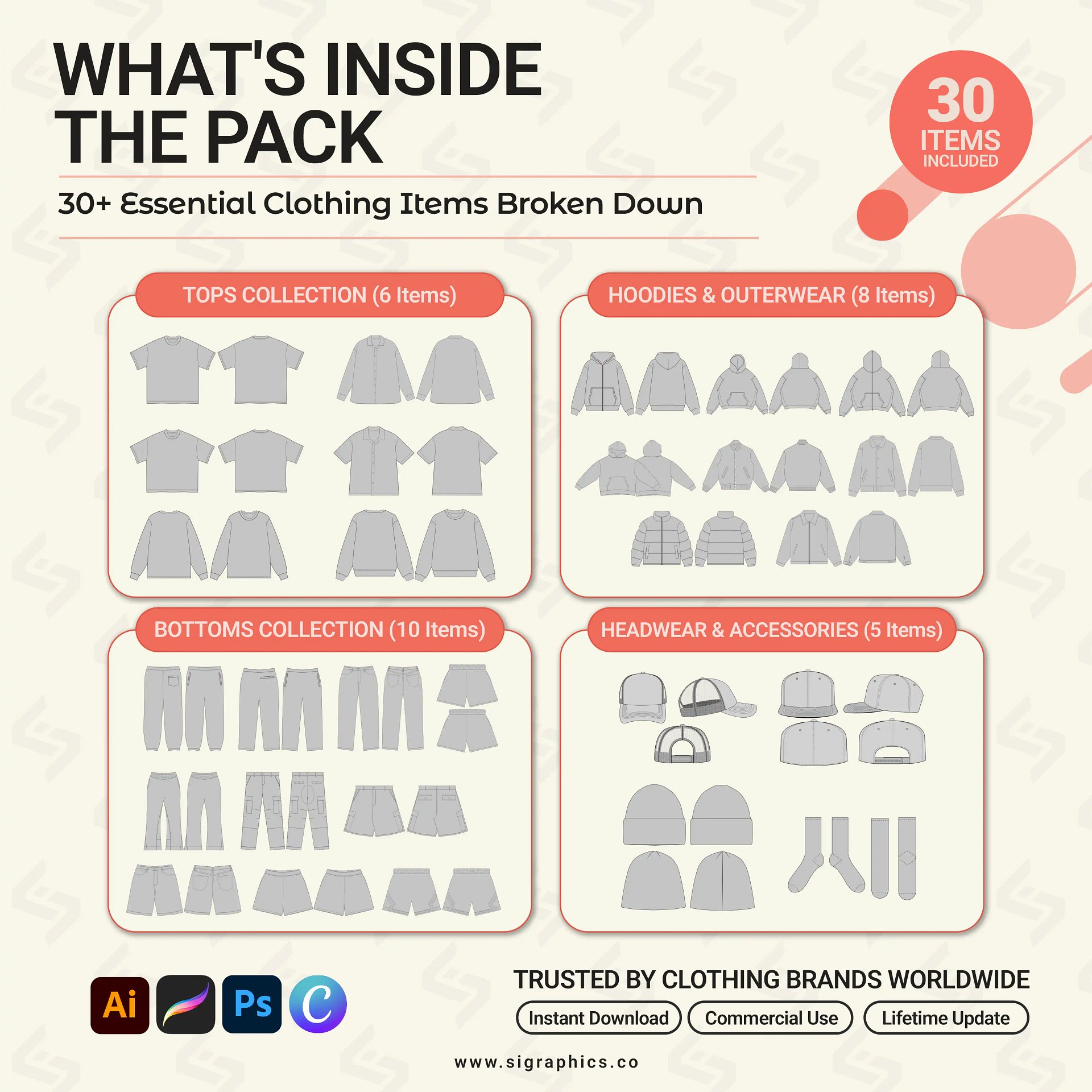 Clothing Mockups Starter Pack – 30+ Essential Apparel Templates product image (2)