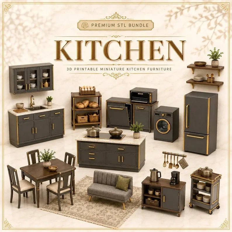 325+ Miniature Home Decor STL Bundle product image (3)
