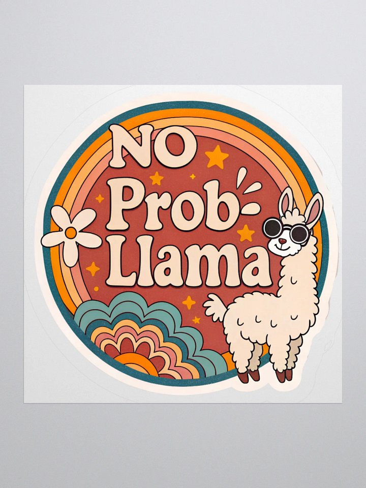 No Prob-Llama Retro Sticker product image (1)