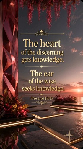 Proverbs 18:15 and more @beinspired.music 🤍

A discerning heart keeps learning, and a wise ear remains open to understanding....