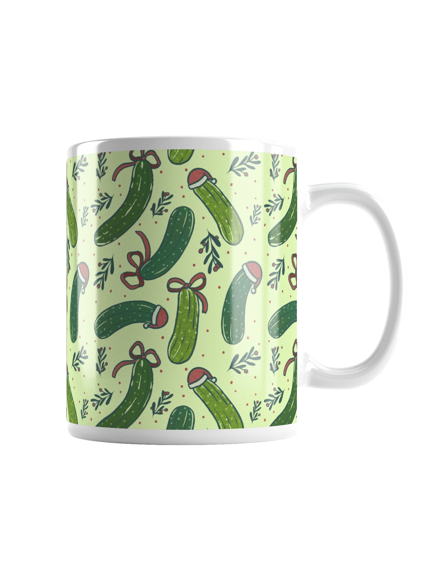 Funny Christmas Pickles Mug, Light Green product image (3)