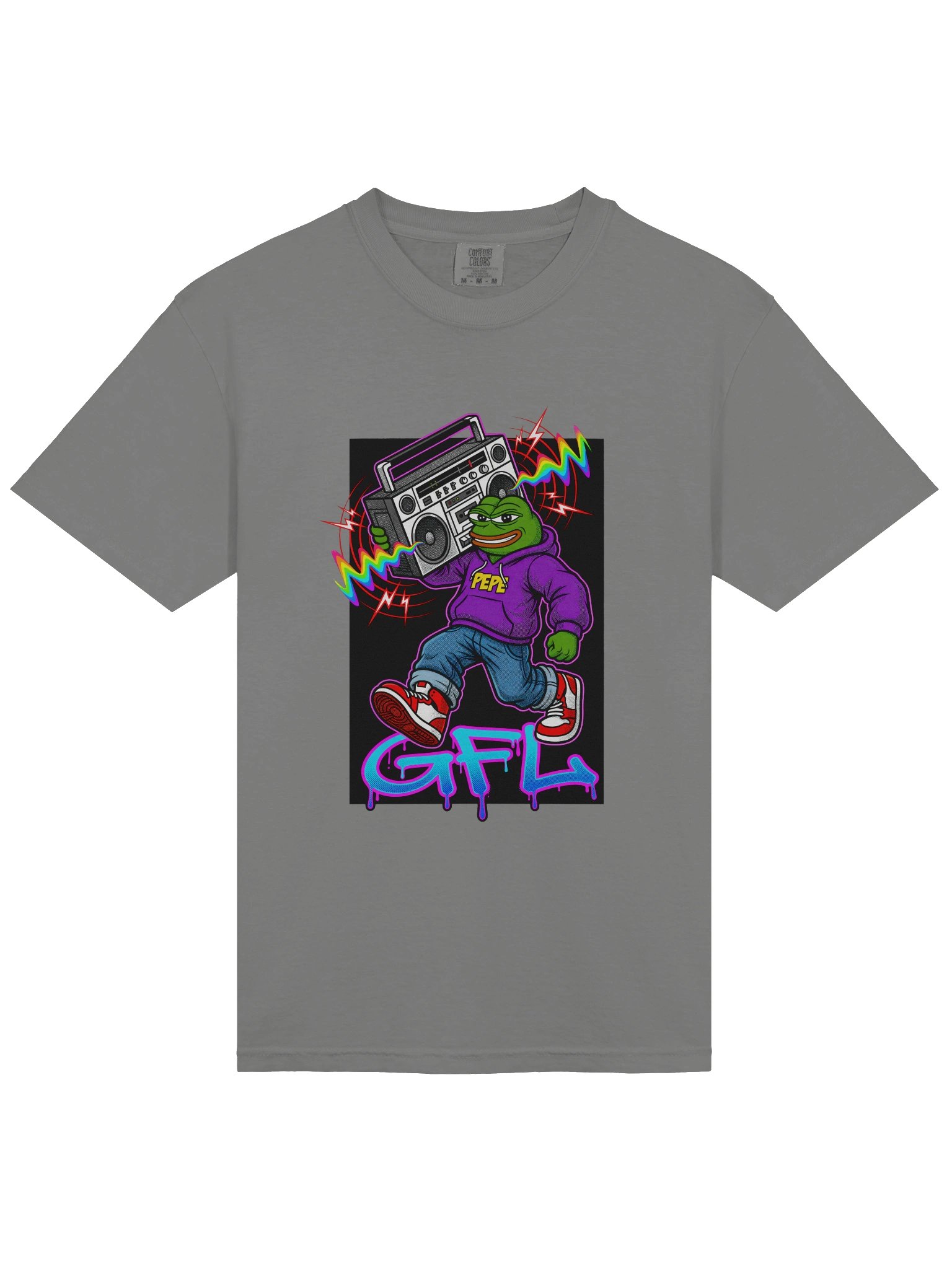 GFL Boombox Blast – Neon Hip-Hop Frog Tee | Green Frog Labs Street Culture product image (33)