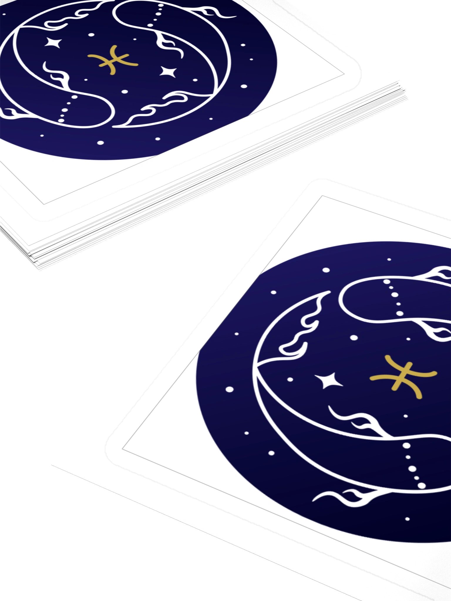 Pisces Zodiac Sticker — Gold & Navy Celestial Design product image (4)