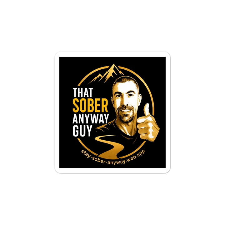Sober Anyway Guy Sticker Black product image (2)