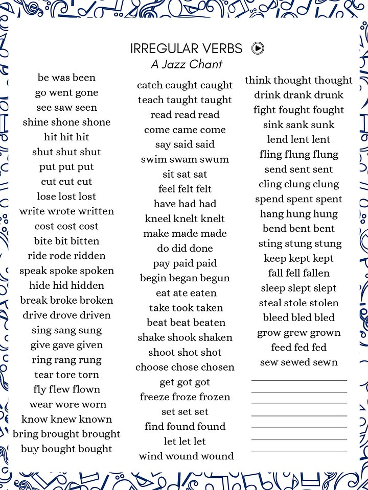 Irregular Verbs Of English product image (1)