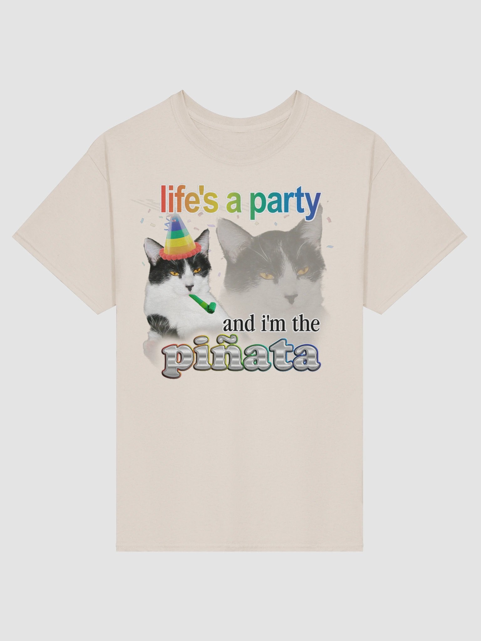 Life's a Party (and I'm the Piñata) cat T-shirt product image (50)