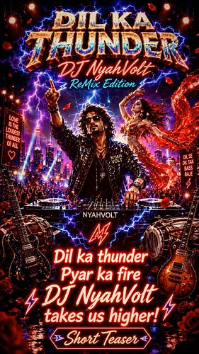 DJNyahVolt, DilKaThunder, BollywoodRemix, BollywoodRock, DesiRock, IndianFusion, 90sBollywood, RockFusion, DholBeat, TablaFus...