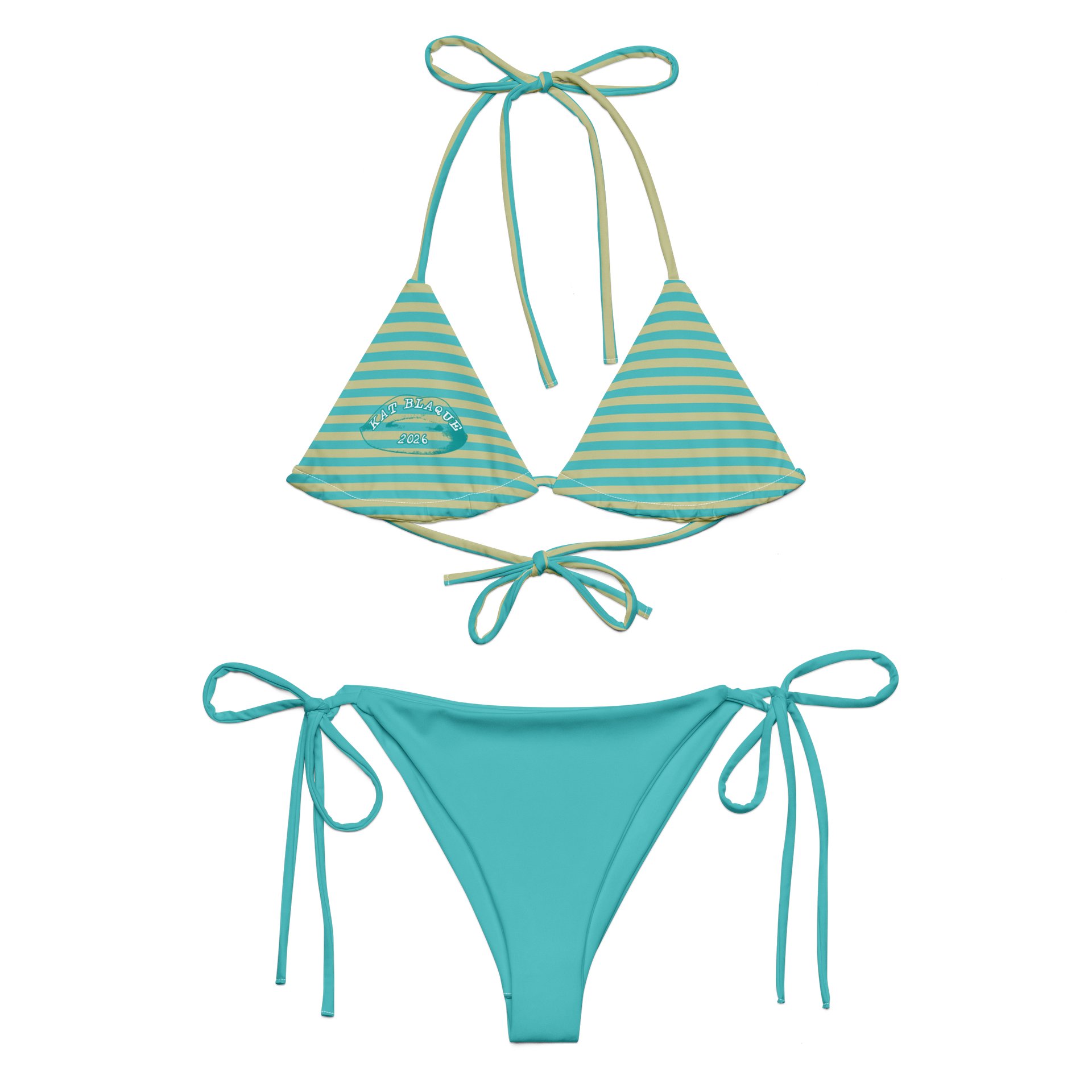 Green Stripped Bikini product image (1)
